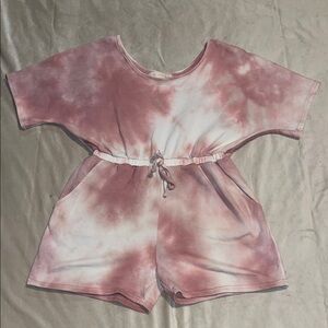 Madden girl Pink and White Tie-Dye Romper